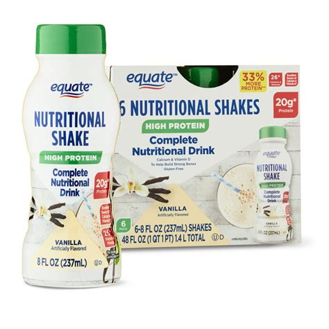 Equate High Protein Nutritional Shakes Vanilla 8 Oz 6 Count