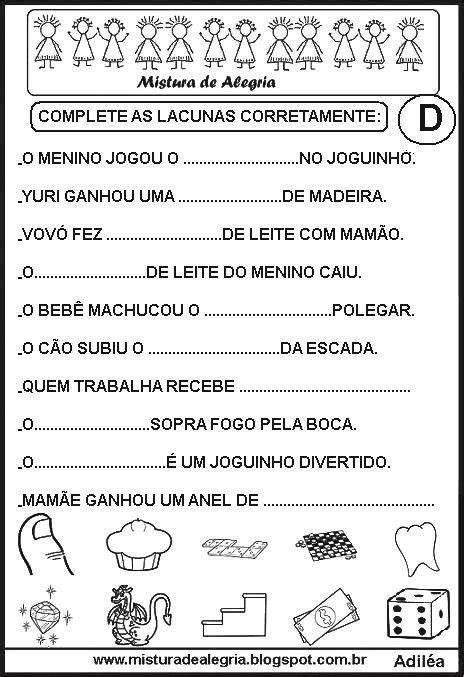 SequÊncia SilÁbica Lacunada AlfabetizaÇÃo Para Imprimir 992