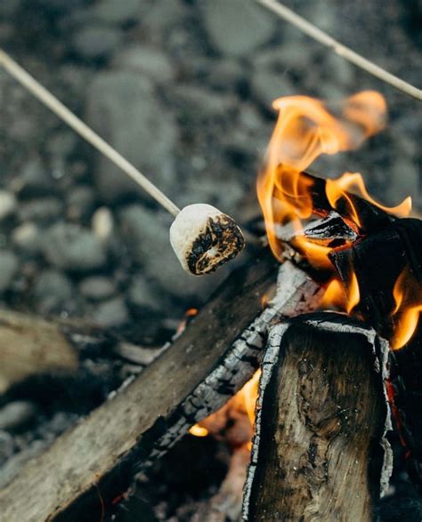 A Close Up Of A Campfire With Hot Coals