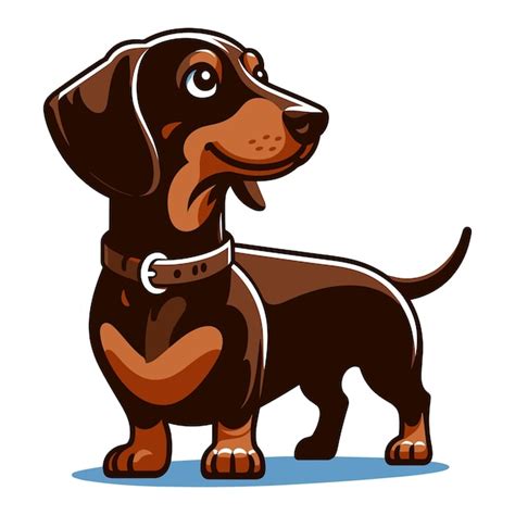 Lindo Y Adorable Perro Dachshund Personaje De Dibujos Animados