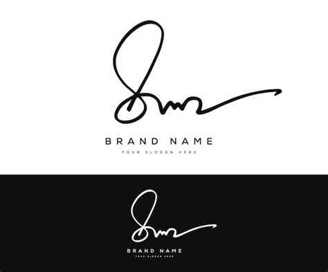 Premium Vector Sm Initial Handwritten Signature Logo