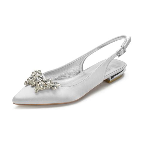 Creativesugar Open Toe Satin Dress Flats With Pearls Flower Bridal