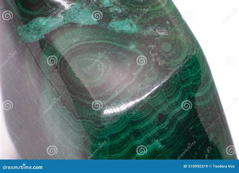 Vibrant And Distinctively Banded Green Malachite Crystal Stock Image