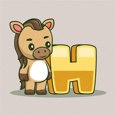 Premium Vector Alphabet Letter H For Horse Cartoon Vector Icon