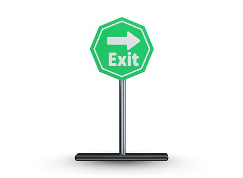 Exit Sign With Stand Icon 3d Rendering Graphic By Crop3dbusiness