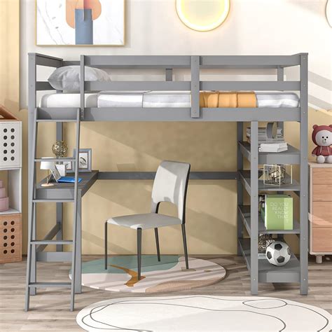 Cama Tipo Loft De Tama O Matrimonial Con Escritorio Debajo Cama Tipo