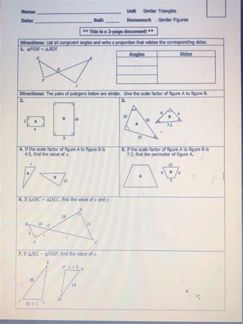 Unit 4 Congruent Triangles Homework 2 Angles Of Triangles CITYESSAY