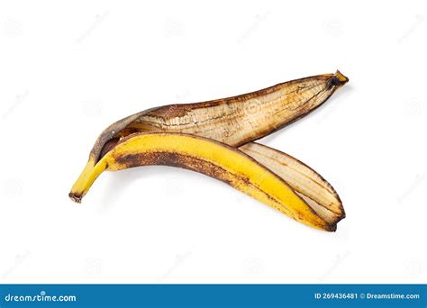 Overripe Banana Peel Isolated On White Background One Overripe Banana Close Up Stock Image