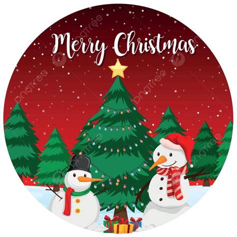 Perayaan Clip Art Dekoratif Kartu Merah Merry Christmas Vektor