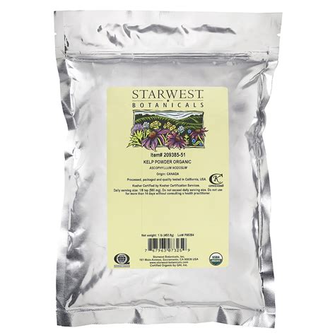 Starwest Botanicals Organic Kelp Powder Lb G