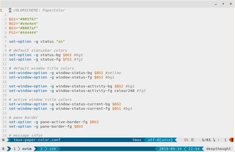 Github Ko The Tmux Colors Papercolor A Tmux Color Scheme To Match