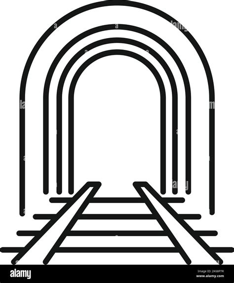 Vector de contorno de icono de túnel de raíl Ver entrada Tren mina