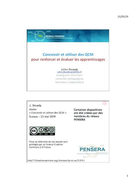 Pdf Concevoir Et Utiliser Des Qcm Pour Renforcer Et Valuer Les