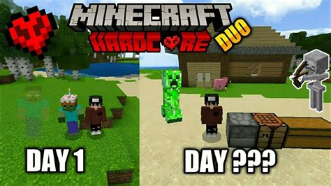 MINECRAFT DUO HARDCORE MINECRAFT PE GAMEPLAY YouTube