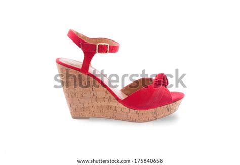 Red Women Shoe Isolated Over White Stock Photo 175840658 Shutterstock