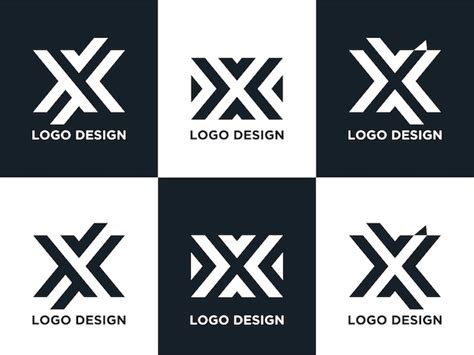 Monogramm Buchstabe X Logo Design Kollektion Premium Vektor