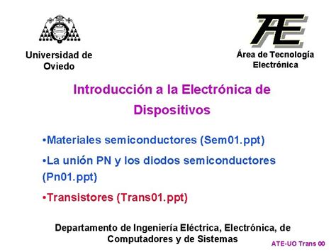 Rea De Tecnologa Electrnica Universidad De Oviedo Introduccin