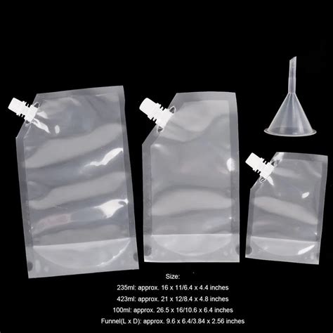 Custom Printed Clear Drink Reusable Food Spout Pouch Plastic Liquid