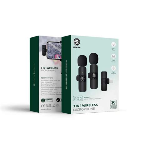 Green Lion In Wireless Microphone Plugs Usb A Type C