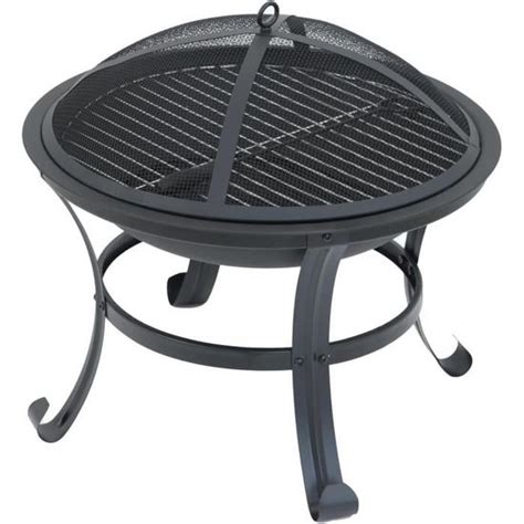 TAINO Brasero rond avec grille de barbecue Protection anti étincelles