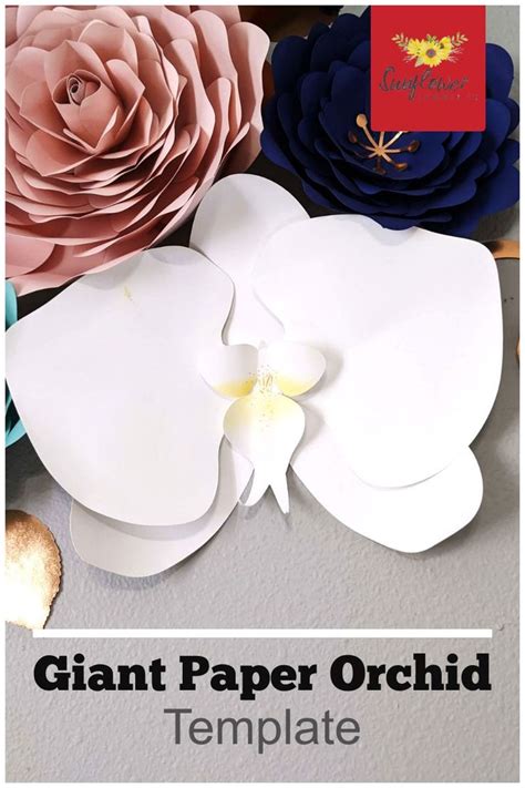 Giant Paper Orchid Tutorial Paper Flower Template Easy Paper Flowers Paper Flowers