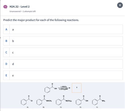Solved H24 32 Level 2 Unanswered 2 Attempts Left Predict Chegg
