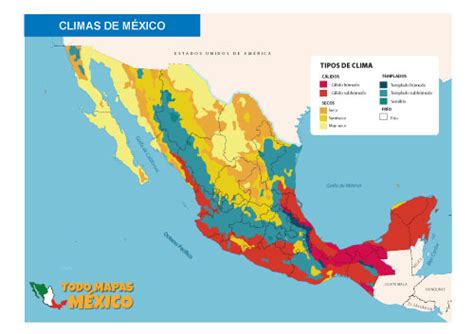 Mapa de climas de México Todo Mapas México