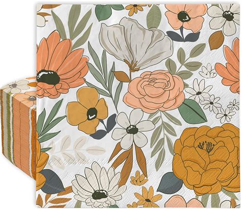 Amazon Anydesign Pcs Floral Paper Napkins Disposable Vintage