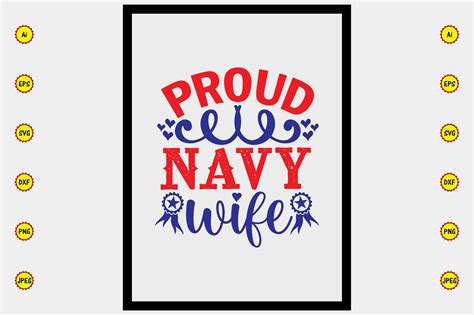 Proud Navy Wife SVG Vector Design Graphic By CarftartStore18 Creative