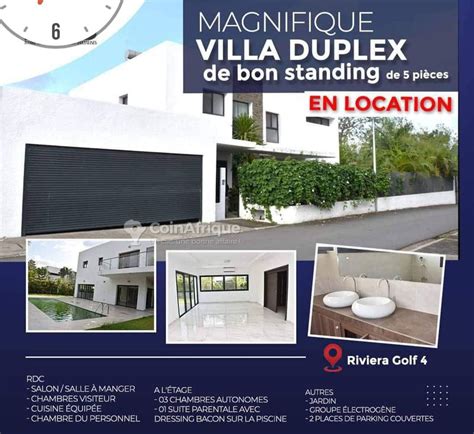 Villas Location villa duplex 5 pièces Riviera Golf 4 en Côte d Ivoire