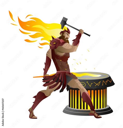 vulcan hephaestus greek roman mythology god of the forge and ...