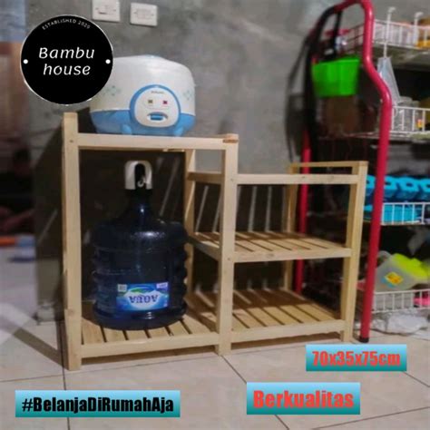 Jual Rak Meja Tempat Dispenser Galon Air Rak Magic Bahan Kayu