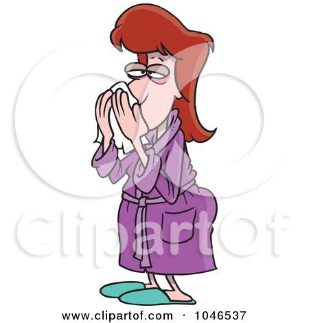 Royalty Free Rf Clip Art Illustration Of A Cartoon Woman With A Cold