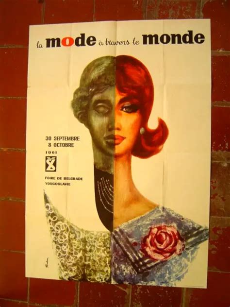 Affiche Ancienne La Mode A Travers Le Monde Belgrade Yougoslavie