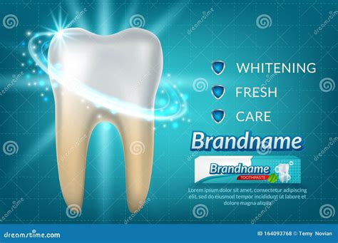 Toothwhitening Toothpaste Ad Poster Vector Realistic Toothpaste