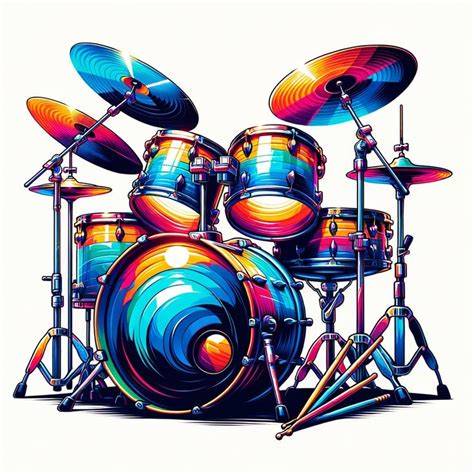 Colorful Drum Set Artwork