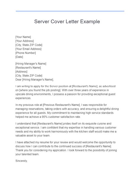 Server Cover Letter 21 Examples Pdf Tips