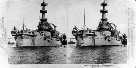 Nh 82653 Uss Massachusetts Bb 2 A Stereo Pair Version Of This Image Is Available As