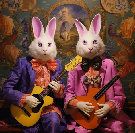 Bunny Rabbit Musicians Art Print Free Stock Photo Public Domain Pictures