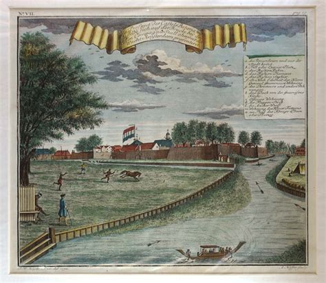 Antique Print Batavia Castle By Heijdt 1744