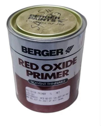 Solvent Berger Red Oxide Primer Paint 1 L At 145 Litre In New Delhi