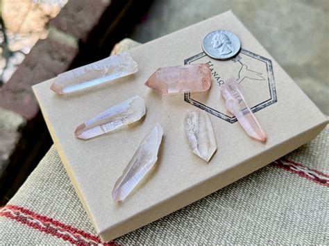 Pink Lemurian Quartz Crystal Lot Pieces Old Find Serra Do Cabral