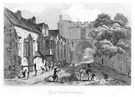 W Harvey View Of Canterbury Showing The Green Court Gate Wellcome