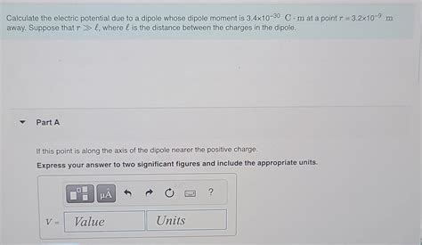 Solved Calculate the electric potential due to a dipole | Chegg.com