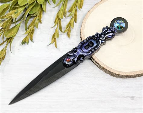 Mini Wiccan Athame Keyhole Crystal Blade Wicca Ritual Knife Etsy