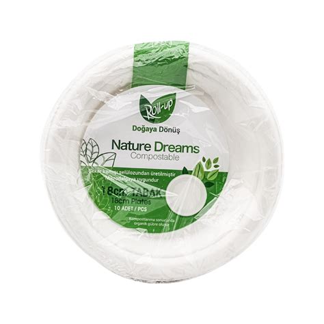 Roll Up Nature Dreams Doğa Dostu Karton Tabak 18 Cm 10 lu KARTON ve