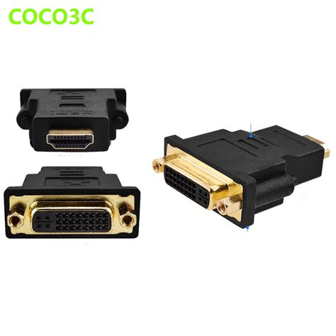 DVI 24+5 Pin Female to HDMI male Port Cable adapter AV Monitor ...