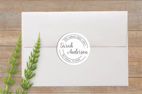 Return Address Labels Round Address Label Envelope Seal Etsy