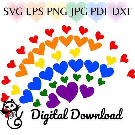 Pride Rainbow Svg Big Rainbow Svg Love Svg Heart Svg Pride Hearts