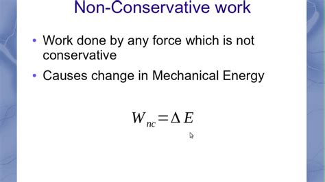 Non Conservative Work Equation Youtube